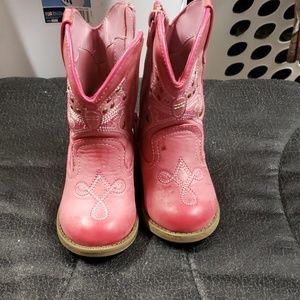 Toddler pink cow girl boots